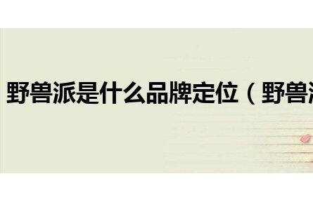 野獸派是什么品牌定位(野獸派是什么品牌)