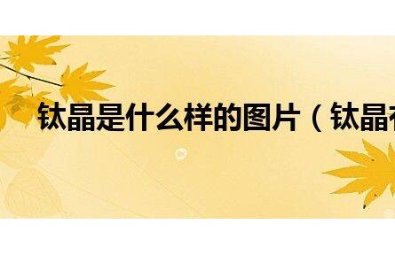 鈦晶是什么樣的圖片(鈦晶有什么簡介)