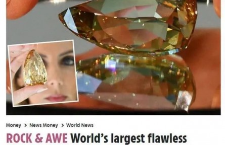 全球最大內部無瑕鉆石即將拍賣,重達303.10ct,估價近1億!