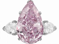 佳士得Christie's紐約珠寶拍賣:8.82ct水滴形紫粉鉆石